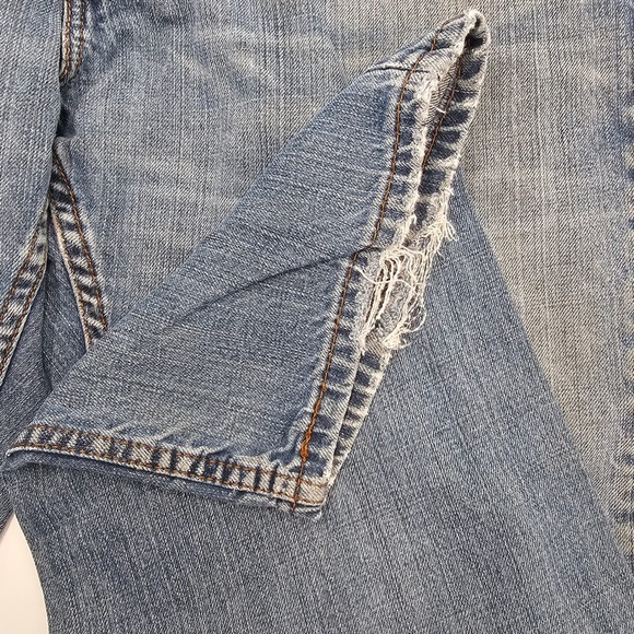 Levi's 550 Mens Relaxed Straight Blue Jeans Distressed Ripped Size 38x30 - Picture 6 of 9